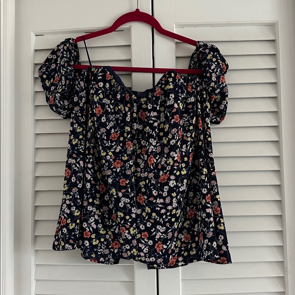 Blue Rain Navy Floral Top